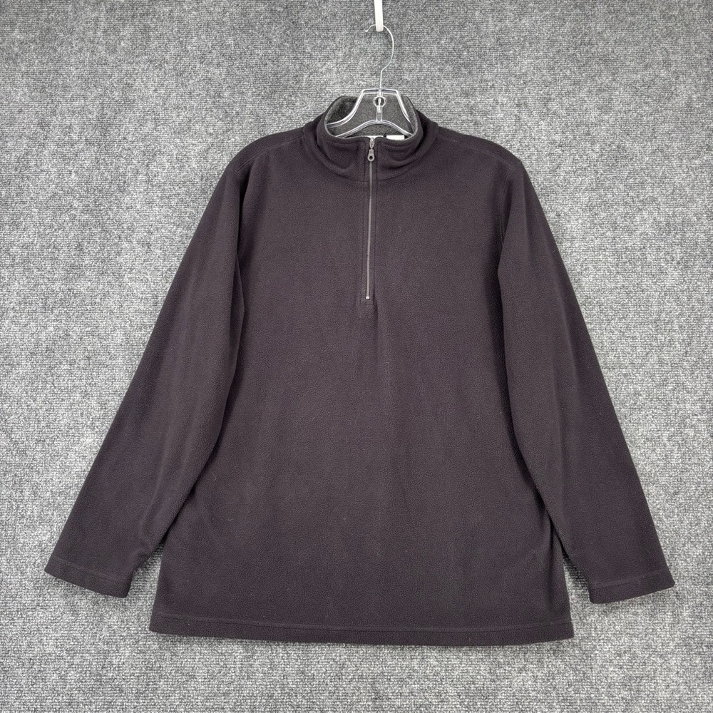ACTRA Men’s Black Fleece Pullover Jacket Size Medium Causal 1/4 Zip Outdoor